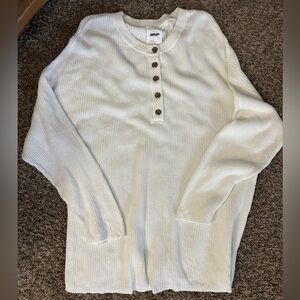 Aerie oversized knit henley sweater